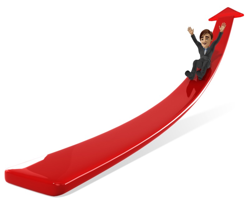 High-resolution clipart illustration of Businessman Slide Arrow, designed for corporate operations tracking, strategic business execution, and professional reporting.