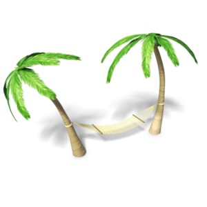 Beach Island Hammock PowerPoint clipart graphic preview.