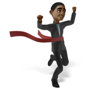 Ethan Race Raise Hands PowerPoint clipart graphic preview.