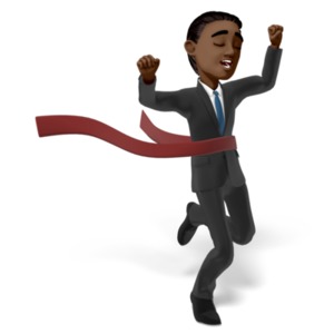 Brad Race Raise Hands PowerPoint clipart graphic preview.