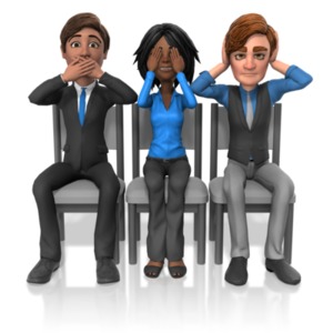 Business No Speak See Listen PowerPoint clipart graphic preview.