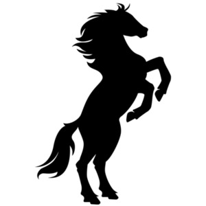 Horse Rearing Up Silhouette PowerPoint clipart graphic preview.