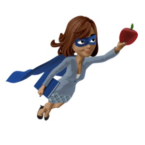 Talia Teacher Hero Upward PowerPoint clipart graphic preview.