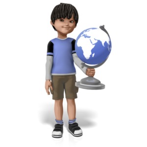James Holding Globe PowerPoint clipart graphic preview.