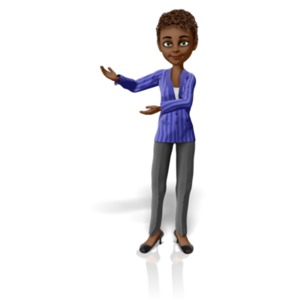 Business Woman Present Pose PowerPoint clipart graphic preview.