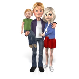 Family Together Single Child PowerPoint clipart graphic preview.