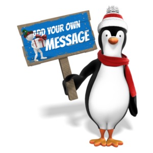 Penguin Sign Custom Customizable PowerPoint clipart graphic preview.
