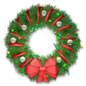 Wreath With Lights PowerPoint clipart graphic preview.
