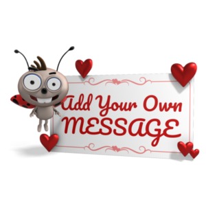 Lovebug Hover Hearts Custom Customizable PowerPoint clipart graphic preview.