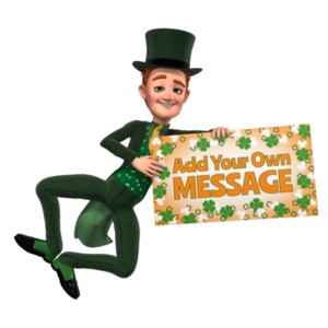 Irish Tuxedo Man Jump Sign Custom Customizable PowerPoint clipart graphic preview.