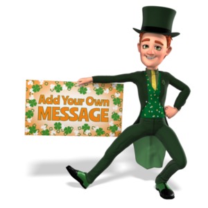 Irish Tuxedo Man Sign Custom Customizable PowerPoint clipart graphic preview.