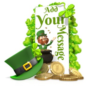 St Patricks Shamrock Hat Sign Custom Customizable PowerPoint clipart graphic preview.