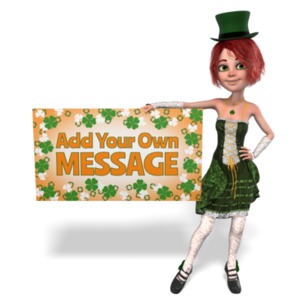 St Paddy Hold Sign Custom Customizable PowerPoint clipart graphic preview.