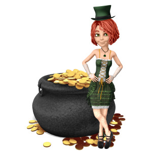 St Paddy Pot O Gold PowerPoint clipart graphic preview.