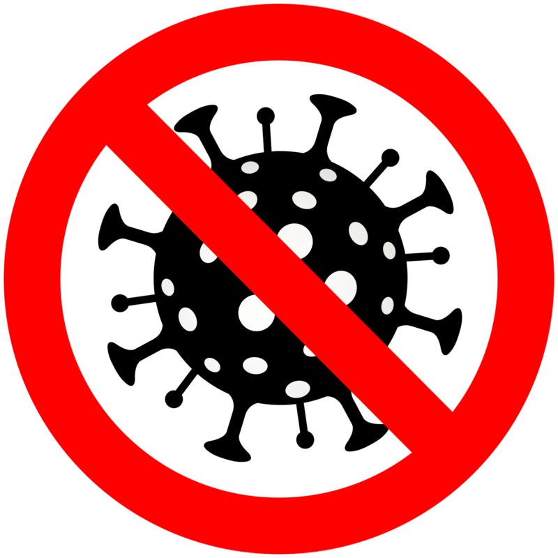 High-resolution clipart illustration of Virus Not Allowed, designed for seasonal marketing campaigns, corporate event presentations, and holiday promotions.