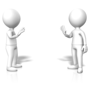 Stick Figures Greeting PowerPoint clipart graphic preview.