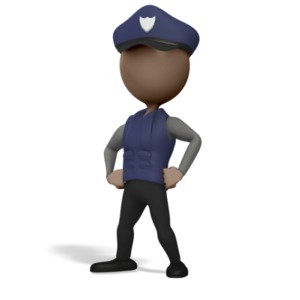 Police Officer Pose PowerPoint clipart graphic preview.
