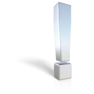 Chrome Exclamation Mark Symbol PowerPoint clipart graphic preview.