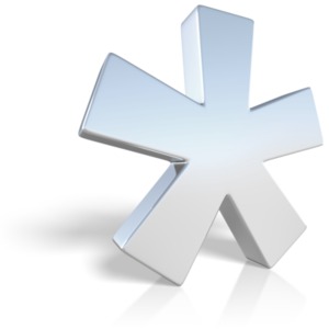 Chrome Asterisk Symbol PowerPoint clipart graphic preview.