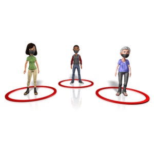 People Social Distancing PowerPoint clipart graphic preview.