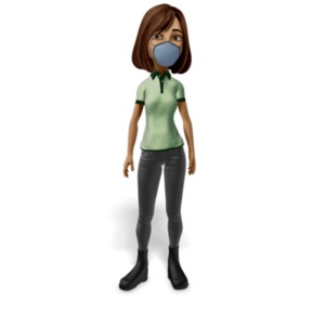Woman Wearing Mask PowerPoint clipart graphic preview.