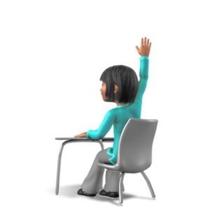 Girl At Desk Profile PowerPoint clipart graphic preview.