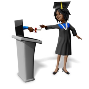 Accepting Diploma Online  Graphic PowerPoint clipart graphic preview.