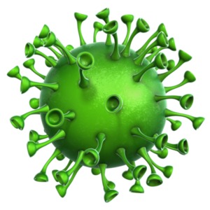 Single Virus PowerPoint clipart graphic preview.