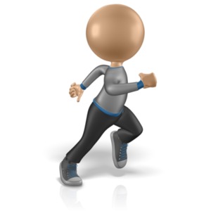 Guy Figure Running Pose PowerPoint clipart graphic preview.