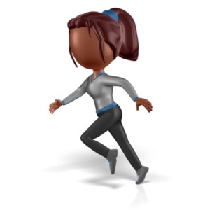 Woman Figure Running Pose PowerPoint clipart graphic preview.