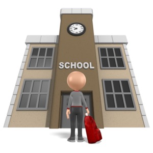 Stick Boy School Backpack PowerPoint clipart graphic preview.