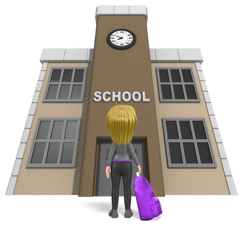 High-resolution clipart illustration of Stick Girl School Backpack, designed for corporate facility safety compliance, residential property access control, and physical security asset management.