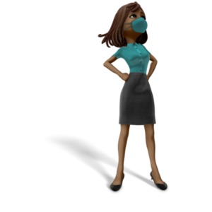 Talia Super Pose With Mask PowerPoint clipart graphic preview.