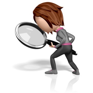 Searching Stickwoman PowerPoint clipart graphic preview.