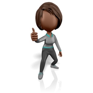 Stickwoman Thumbs Up PowerPoint clipart graphic preview.