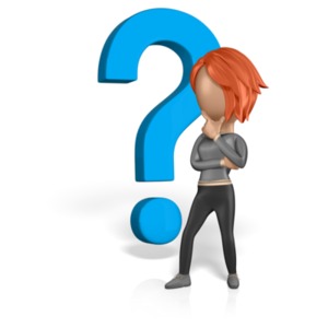 Woman Figure Thinking Question PowerPoint clipart graphic preview.