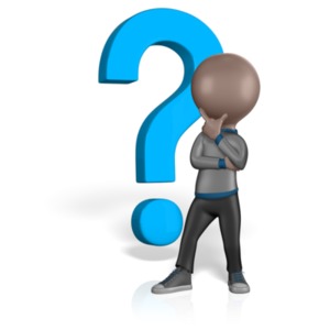 Stick Man Thinking Question PowerPoint clipart graphic preview.