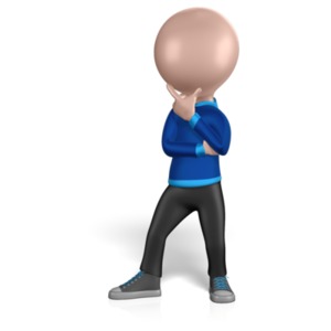 Stick Man Solo Thought PowerPoint clipart graphic preview.