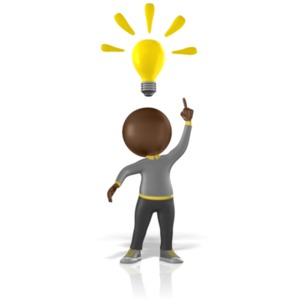 Figure Having A Bright Idea PowerPoint clipart graphic preview.