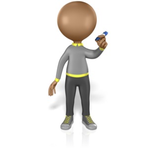 Figure Holding Pen And Drawing PowerPoint clipart graphic preview.
