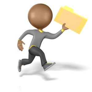 Running With Folder PowerPoint clipart graphic preview.