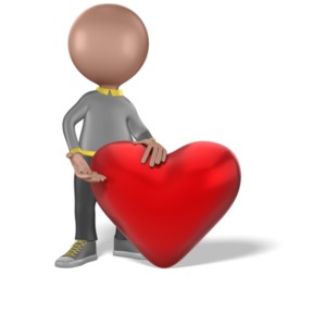 Figure Giving a Large Heart PowerPoint clipart graphic preview.