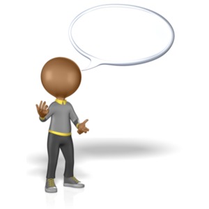 Figure With Speech Bubble PowerPoint clipart graphic preview.