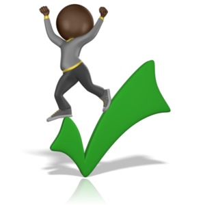 Celebration On A Check Mark PowerPoint clipart graphic preview.