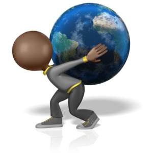 Figure Carrying World On Shoulders PowerPoint clipart graphic preview.