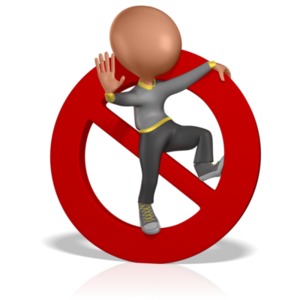 Figure On Prohibited Sign PowerPoint clipart graphic preview.