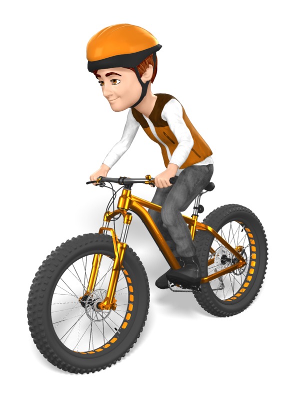 High-resolution clipart illustration of Grant Fat Bike Cyclist Ride, designed for environmental education decks, outdoor recreation marketing, and conservation awareness campaigns.