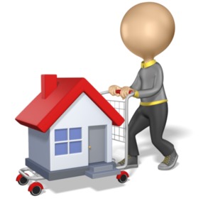 Figure Shopping For A House PowerPoint clipart graphic preview.