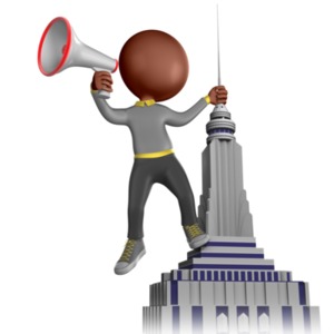 Shouting From The Rooftop PowerPoint clipart graphic preview.