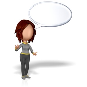 Woman Stickfigure Speech Bubble PowerPoint clipart graphic preview.